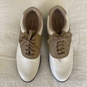 FootJoy Women’s White and Tan Oxfords golf show